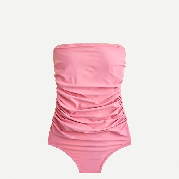 J. Crew Other - New JCREW Size 2 Ruched Bandeau One-piece Swimsuit in Washed Peony